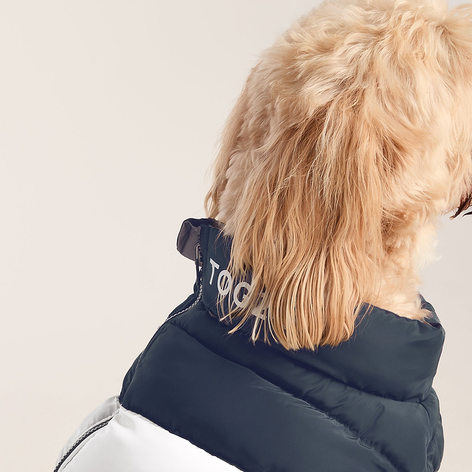 Fetch Padded Dog Coat L - Dark Indigo/Vanilla/Light Forest