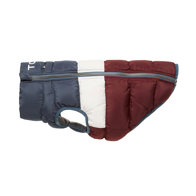 Fetch Padded Dog Coat - Faded Arctic Blue/Optic White/ Burnt Caramel