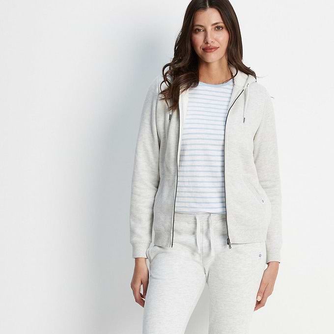 Finch Womens Supersoft Sherpa Fleece Lined Hoody - White Sand Marl