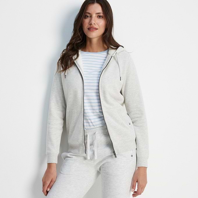 Finch Womens Supersoft Sherpa Fleece Lined Hoody - White Sand Marl
