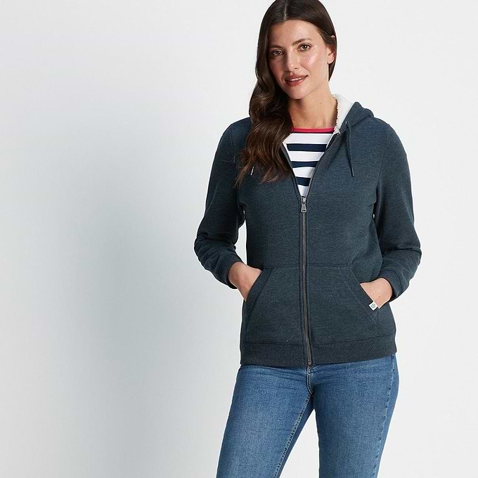 Finch Womens Supersoft Sherpa Fleece Lined Hoody - Dark Indigo Marl