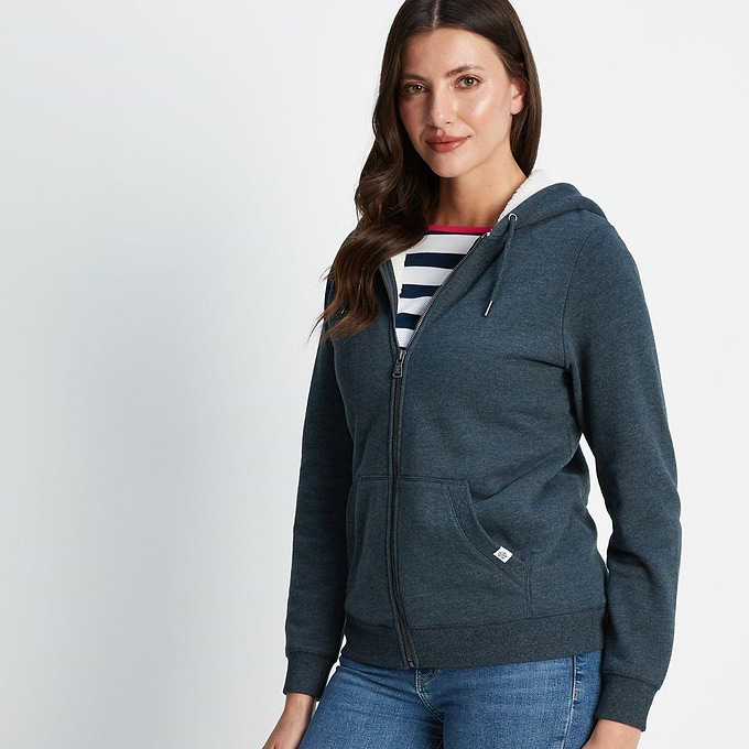 Finch Womens Supersoft Sherpa Fleece Lined Hoody - Dark Indigo Marl