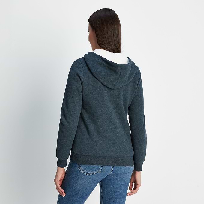 Finch Womens Supersoft Sherpa Fleece Lined Hoody - Dark Indigo Marl