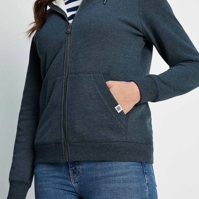 Finch Womens Supersoft Sherpa Fleece Lined Hoody - Dark Indigo Marl