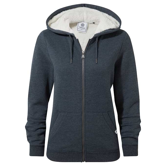Finch Womens Supersoft Sherpa Fleece Lined Hoody - Dark Indigo Marl