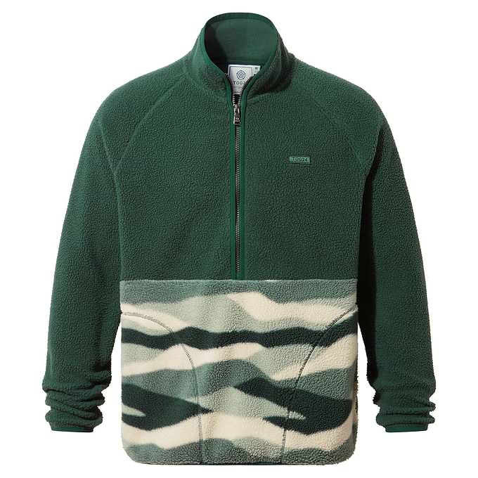 Flaxley Mens Sherpa Fleece - Racing Green Landscape Print