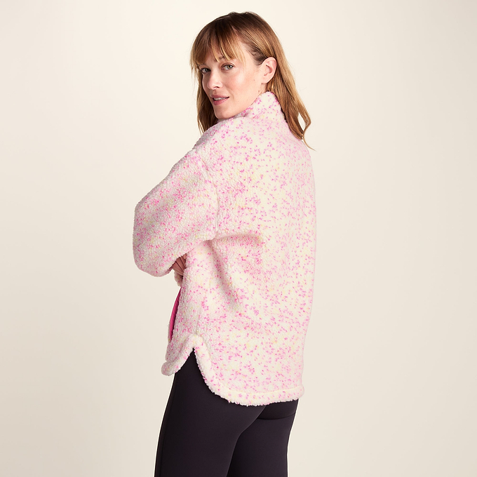 Flossie Womens Sherpa Zip Neck Fleece - Vanilla Nep