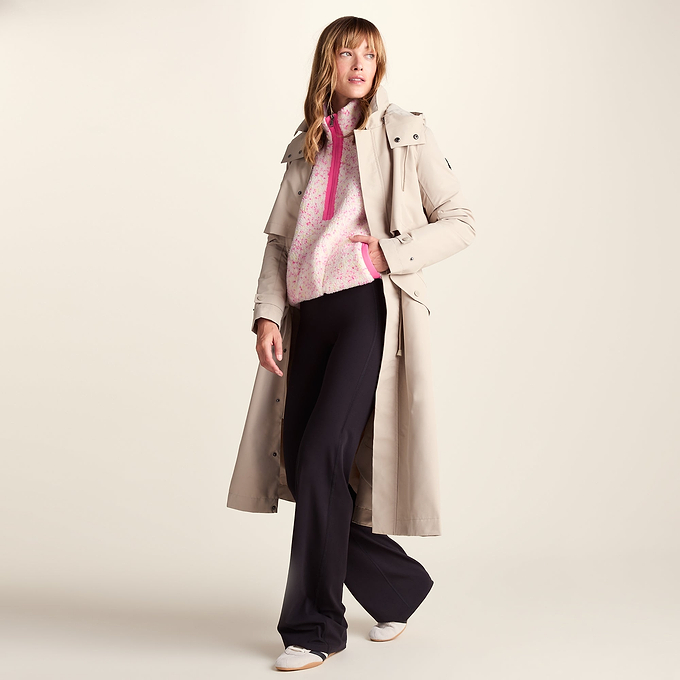 Flossie Womens Sherpa Zip Neck Fleece - Vanilla Nep