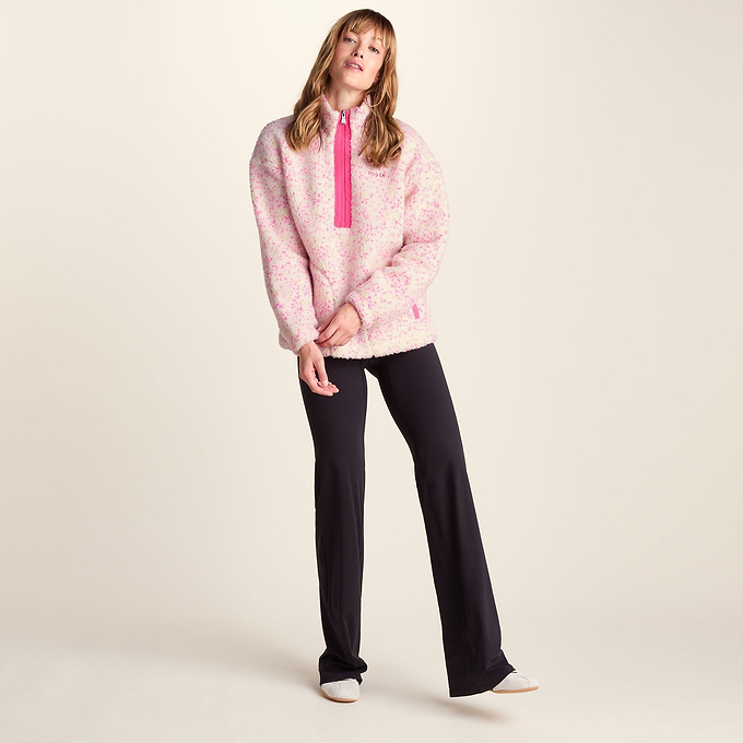Flossie Womens Sherpa Zip Neck Fleece - Vanilla Nep