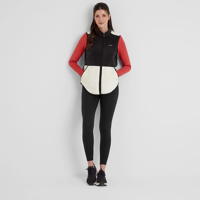 Fordley Womens Microfleece Gilet - Black/Vanilla