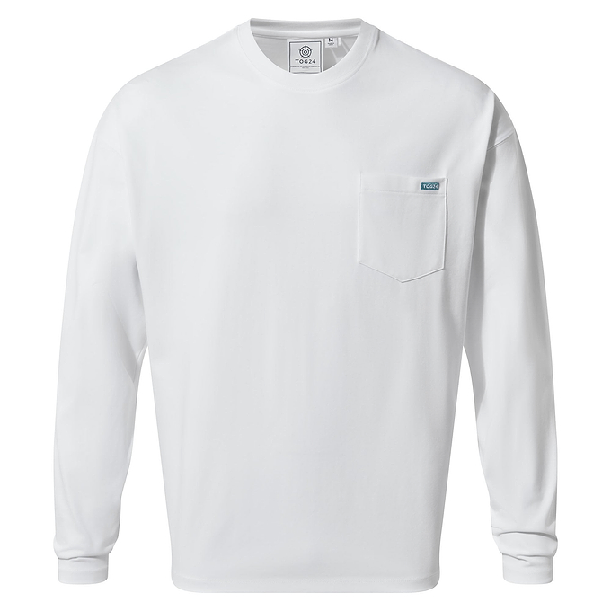 Formby Mens Relaxed Fit Long Sleeve Supersoft Jersey T-Shirt - Optic White