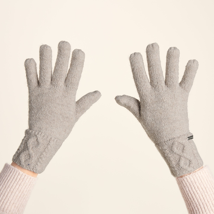 Georgia Supersoft Cable Knit Gloves - Simply Taupe