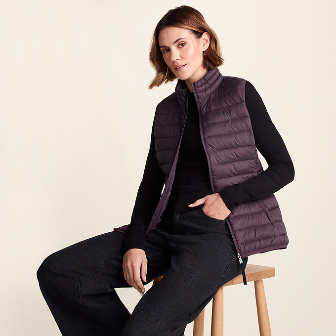 Gibson Womens Insulated Padded Gilet - Dark Mauve