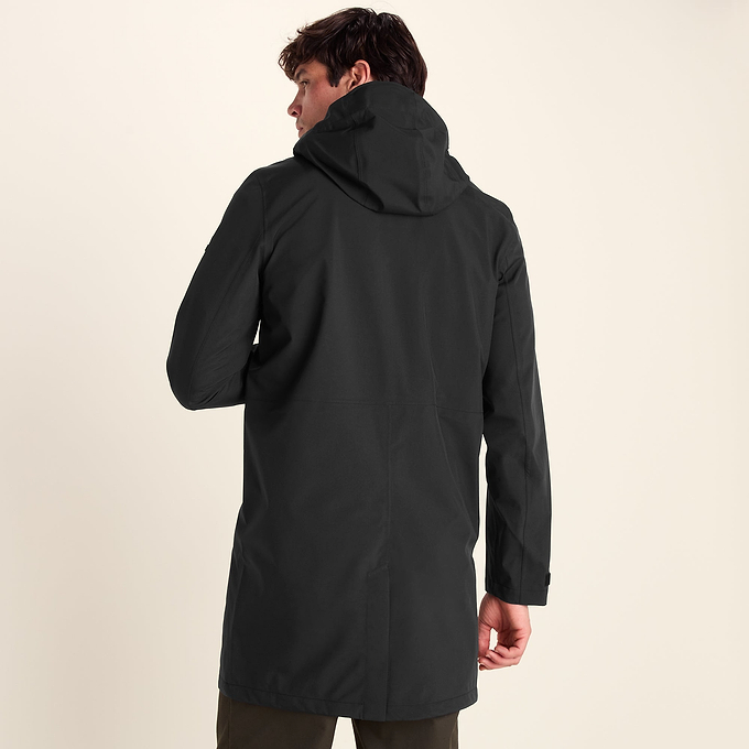 Glenton Mens Long Waterproof Jacket - Black