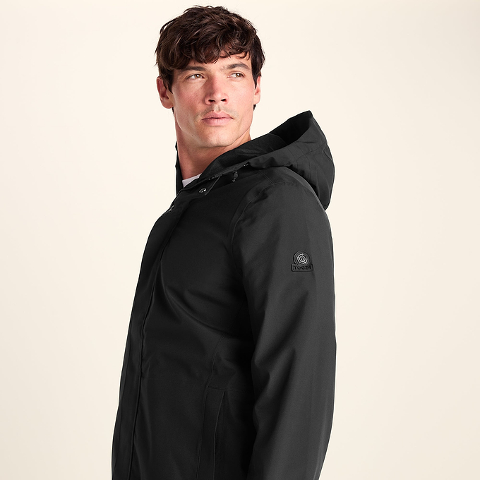 Glenton Mens Long Waterproof Jacket - Black