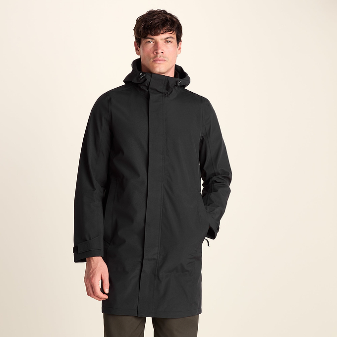 Glenton Mens Long Waterproof Jacket - Black