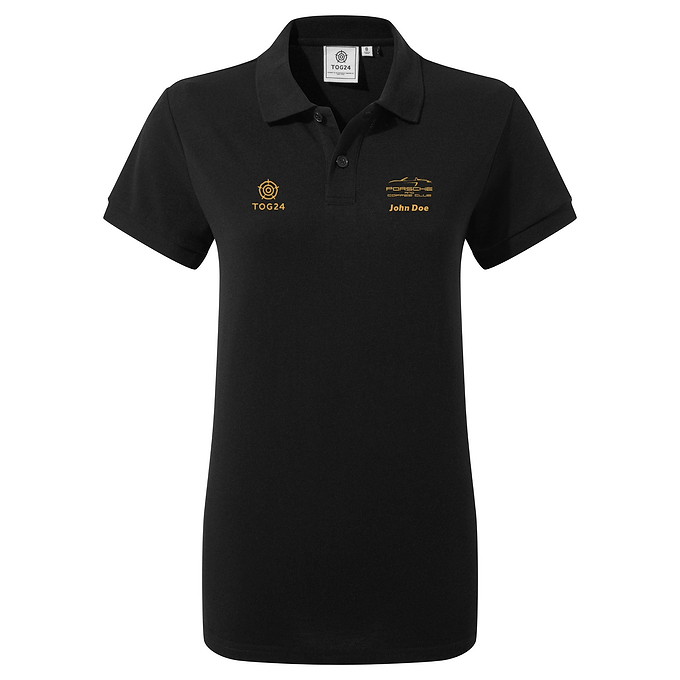Porsche & Coffee Club Cabriolet Womens - Hamerton Polo Shirt Black