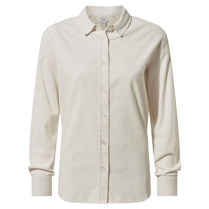 Harby Womens Long Sleeve Lightweight Corduroy Shirt - Vanilla