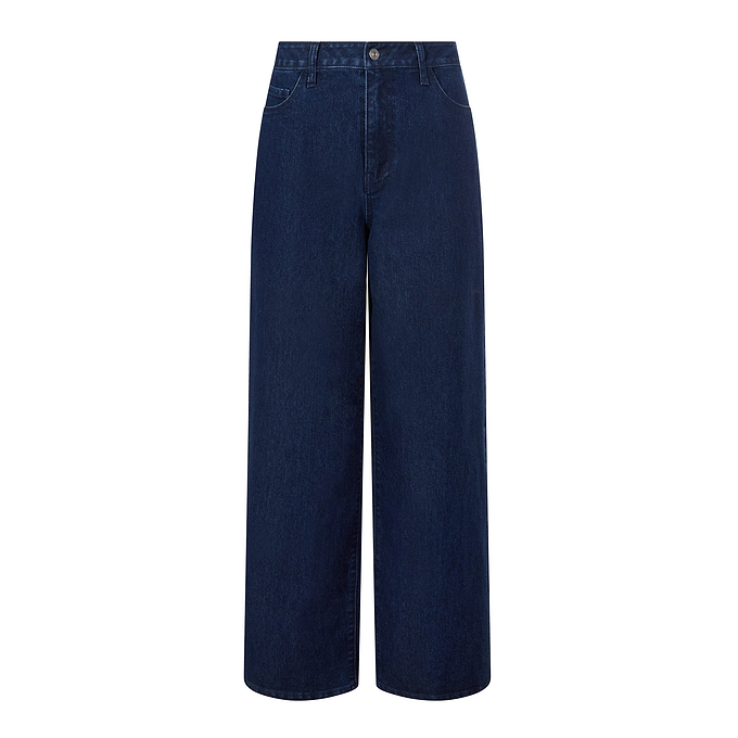 Harriet Womens High Rise Wide Leg Jeans - Indigo Blue