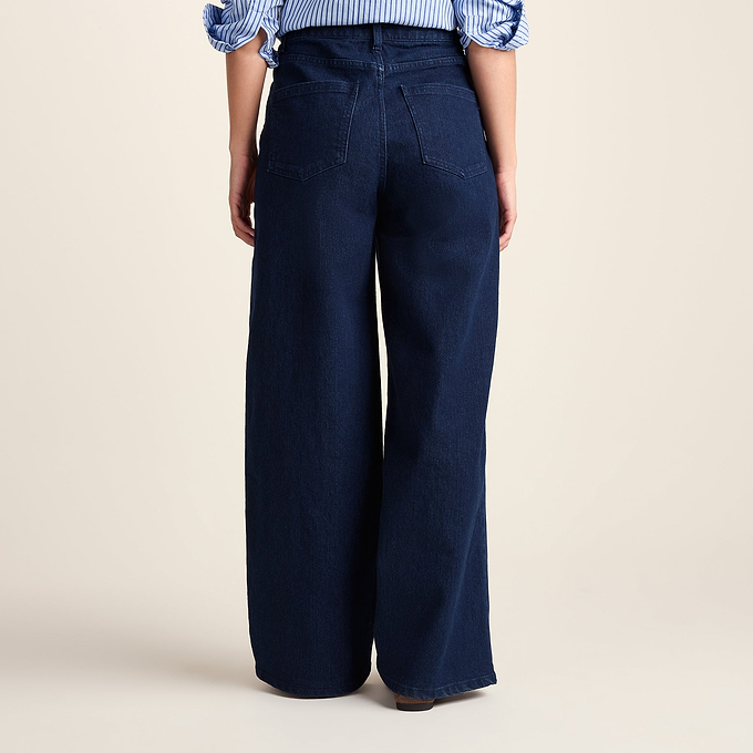 Harriet Womens High Rise Wide Leg Jeans - Indigo Blue