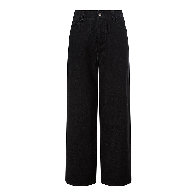 Harriet Womens High Rise Wide Leg Jeans - Black Denim
