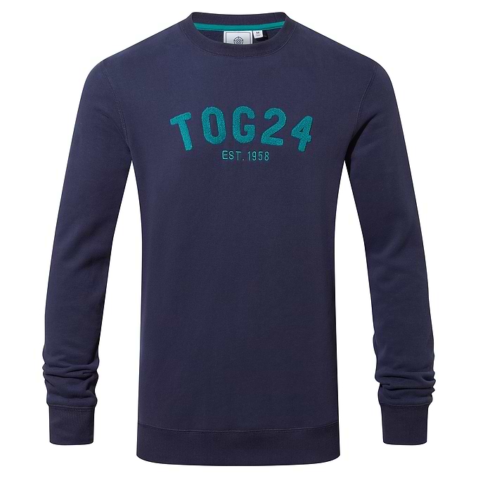 Hawnby Mens Cotton Blend Sweat - Dark Marine