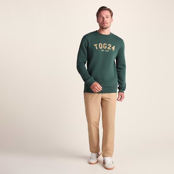 Hawnby Mens Cotton Blend Sweat - Racing Green