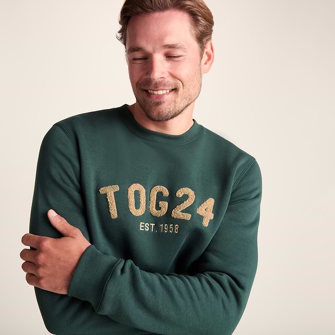Hawnby Mens Cotton Blend Sweat - Racing Green