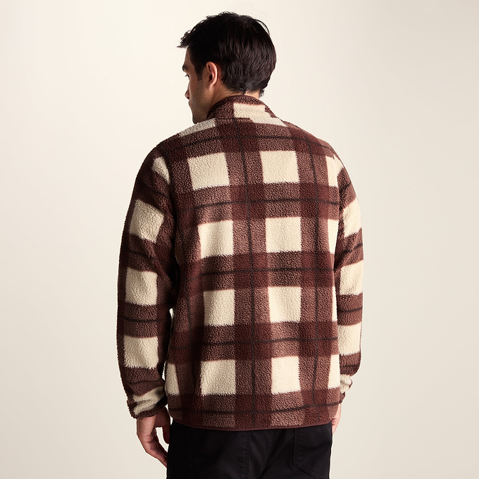 Haxwell Mens Sherpa Fleece - Chestnut Brown Check