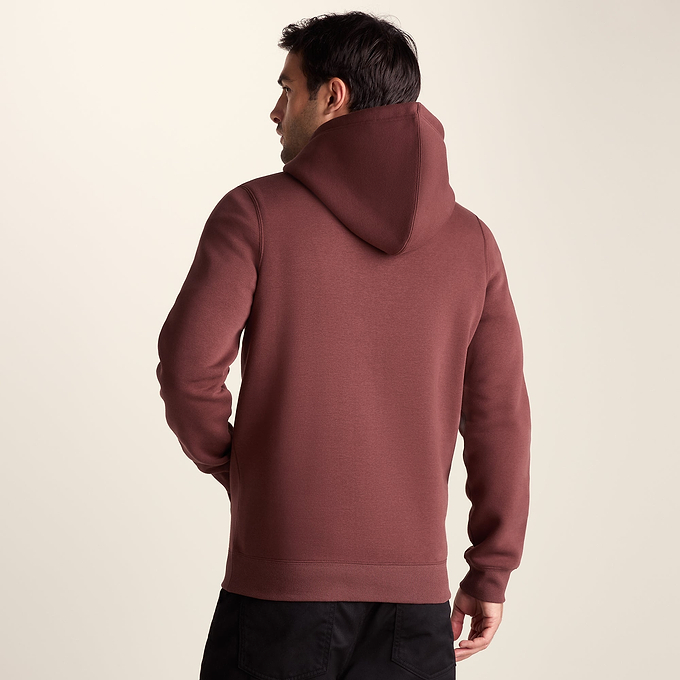 Hazelhurst Mens Supersoft Heavyweight Graphic Print Hoodie - Burnt Caramel