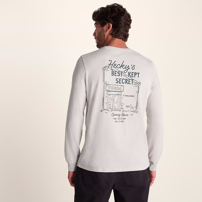 Hecky Mens Long Sleeve T-Shirt - Raincloud