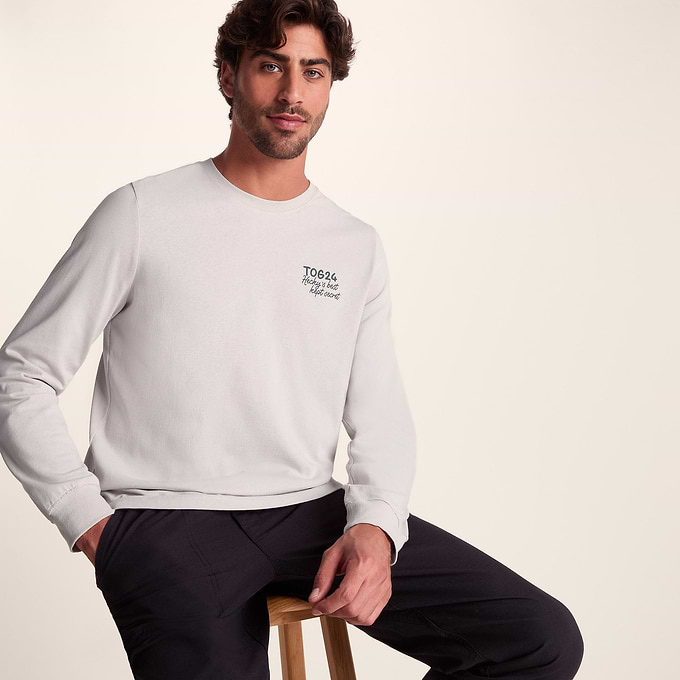 Hecky Mens Long Sleeve T-Shirt - Raincloud