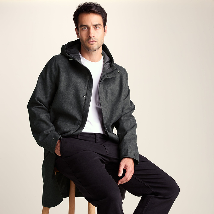 Henry Mens Waterproof Longline Coat - Charcoal Melange