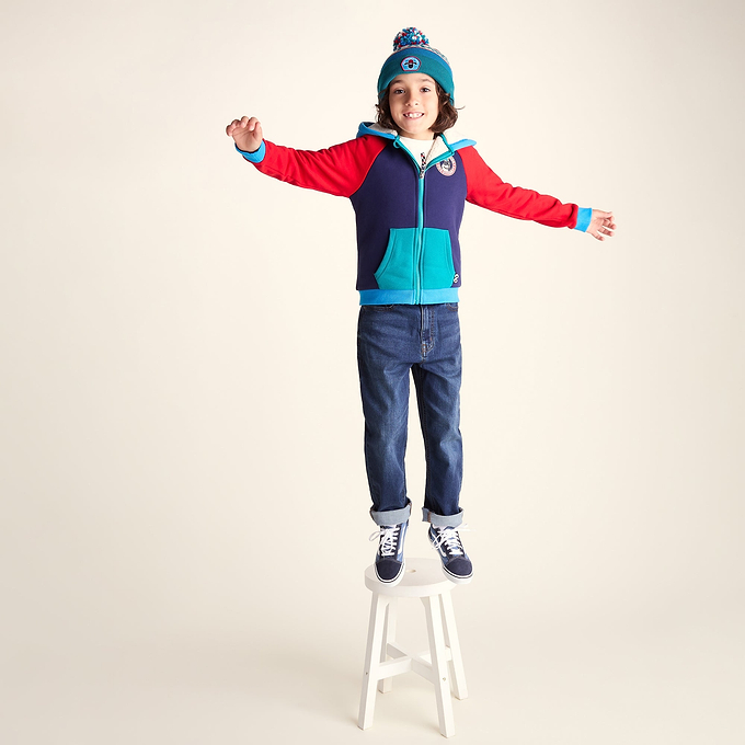 Herik Shaun the Sheep Kids Knitted Beanie Pom Pom Hat - Peacock Green/Bondi Blue