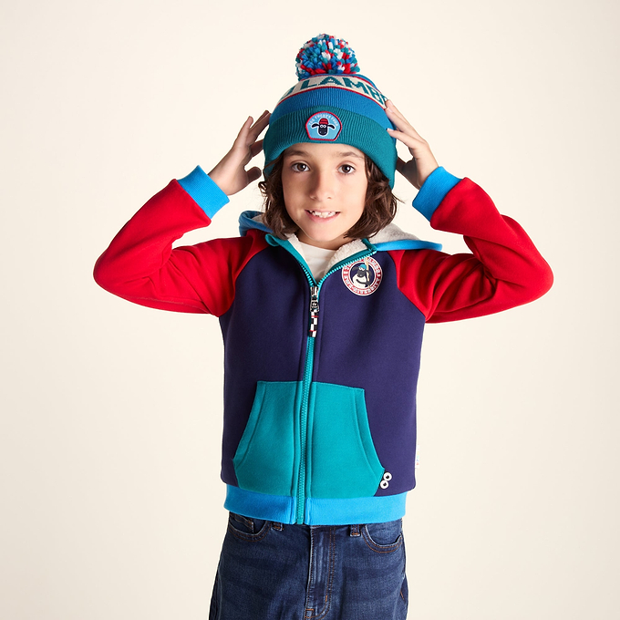 Herik Shaun the Sheep Kids Knitted Beanie Pom Pom Hat - Peacock Green/Bondi Blue