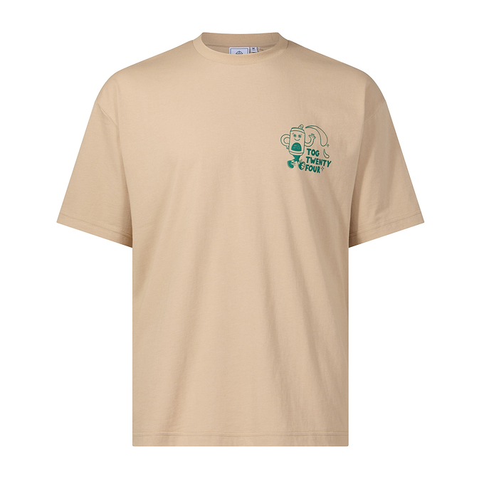 Hop Mens Relaxed Fit Premium Supersoft Hattie Clark T-Shirt - Classic Beige