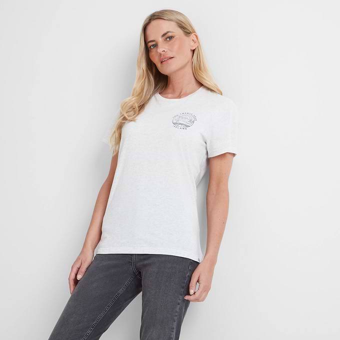 Ireland Womens 100% Cotton T-Shirt - Ice Grey Marl