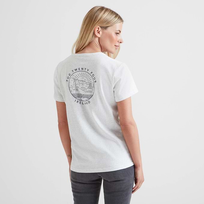 Ireland Womens 100% Cotton T-Shirt - Ice Grey Marl