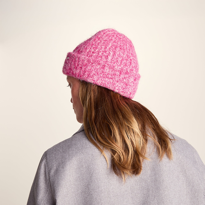 Isabella Supersoft Chunky Knit Beanie - Rich Pink Melange