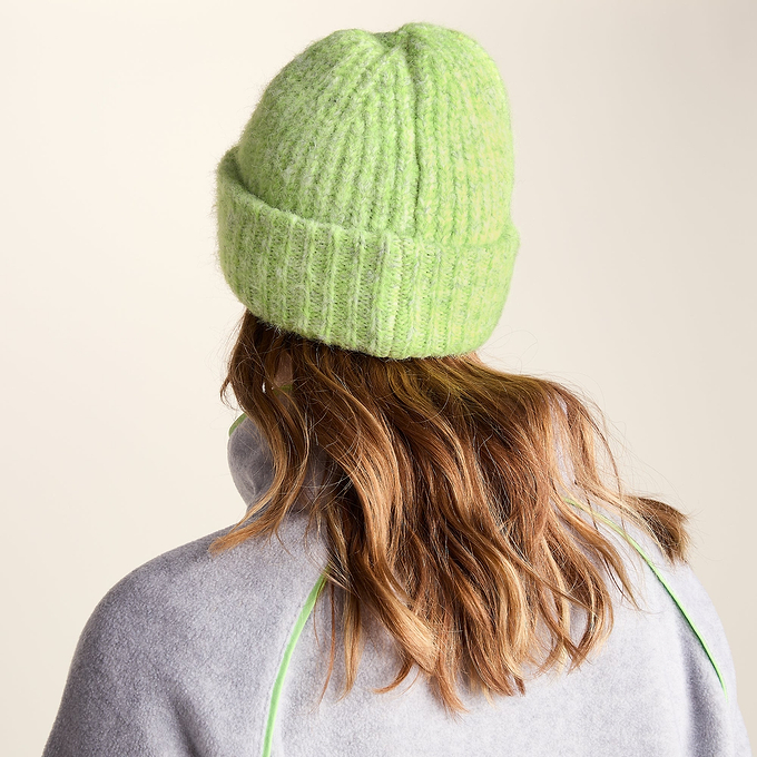 Isabella Supersoft Chunky Knit Beanie  - Lemon Lime Melange
