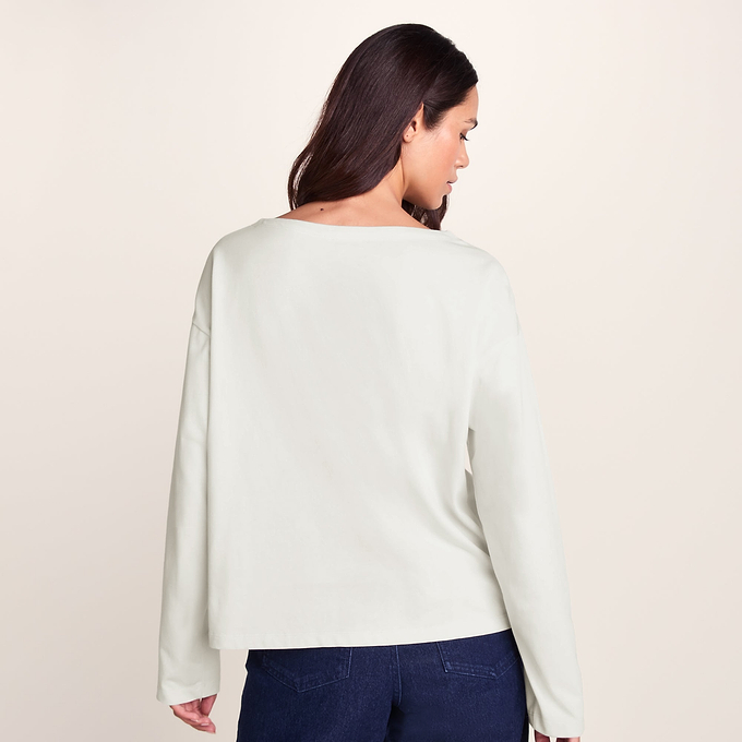Ivy Womens Supersoft Cotton Boat Neck T-Shirt - Vanilla