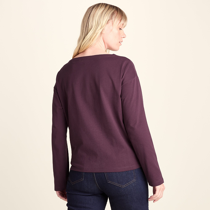 Ivy Womens Supersoft Cotton Boat Neck T-Shirt - Huckleberry