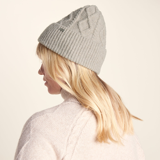 Janice Supersoft Cable Knit Beanie - Simply Taupe