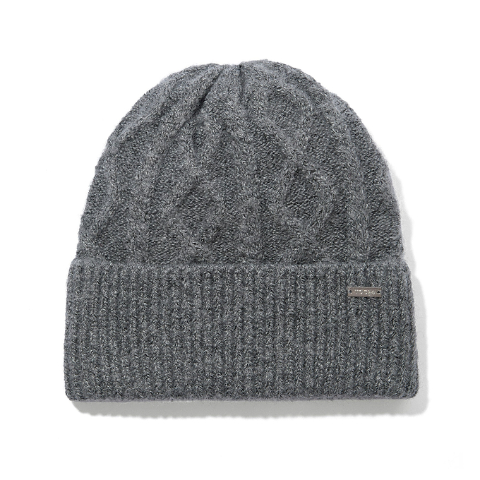 Janice Supersoft Cable Knit Beanie - Light Grey Melange