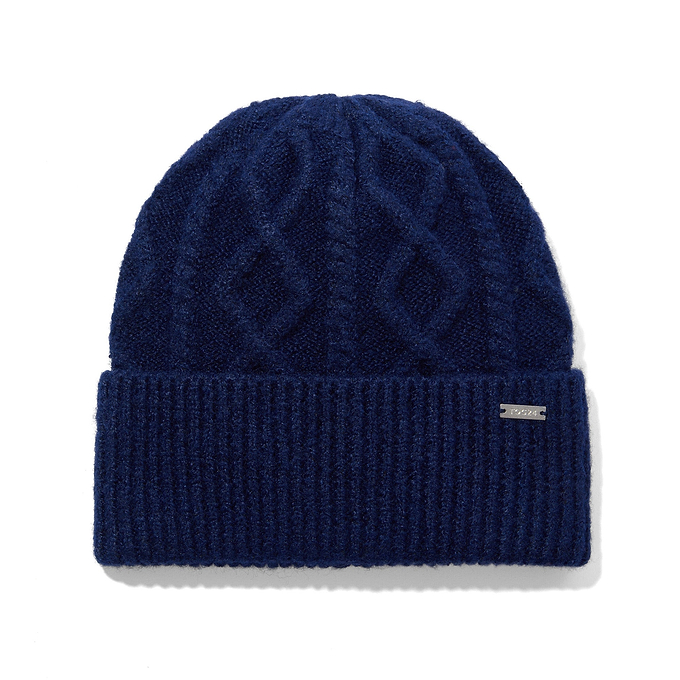 Janice Supersoft Cable Knit Beanie - Dark Indigo