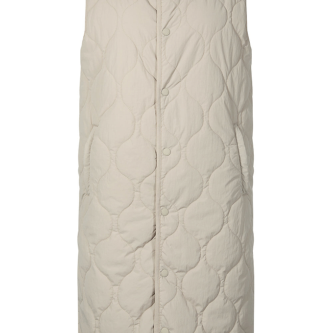 Jena Womens Relaxed Fit Long Insulated Gilet - Cool Beige
