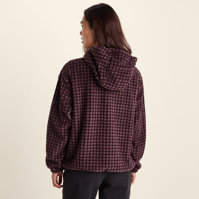 Joanna Womens Relaxed Fit Sherpa Fleece - Huckleberry Gingham
