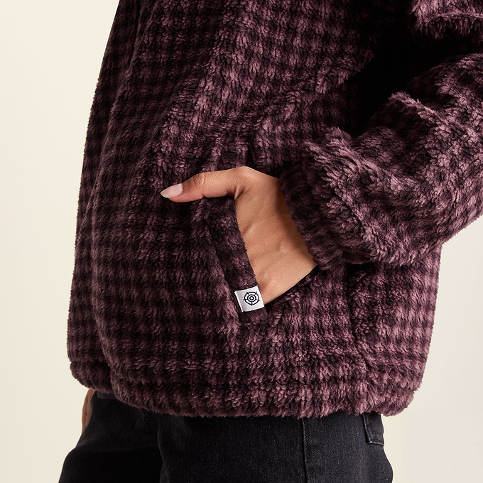 Joanna Womens Relaxed Fit Sherpa Fleece - Huckleberry Gingham