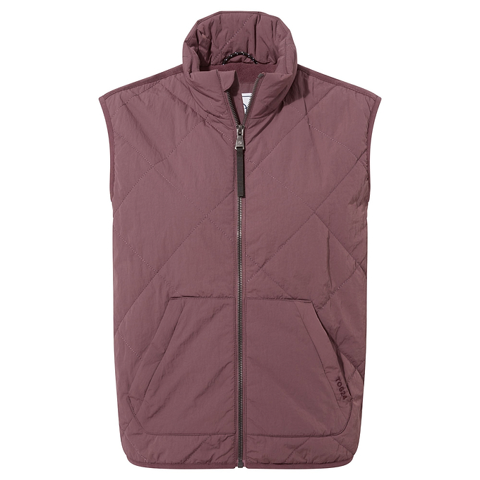 Juni Womens Relaxed Fit Shower Resistant Insulated Gilet - Dark Mauve