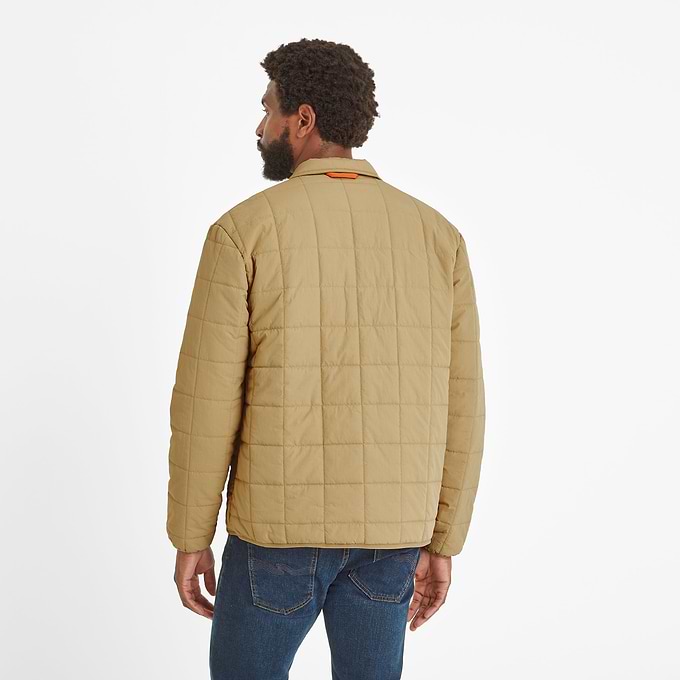 Keiran Mens Shower Resistant Insulated Shacket - Ochre Brown